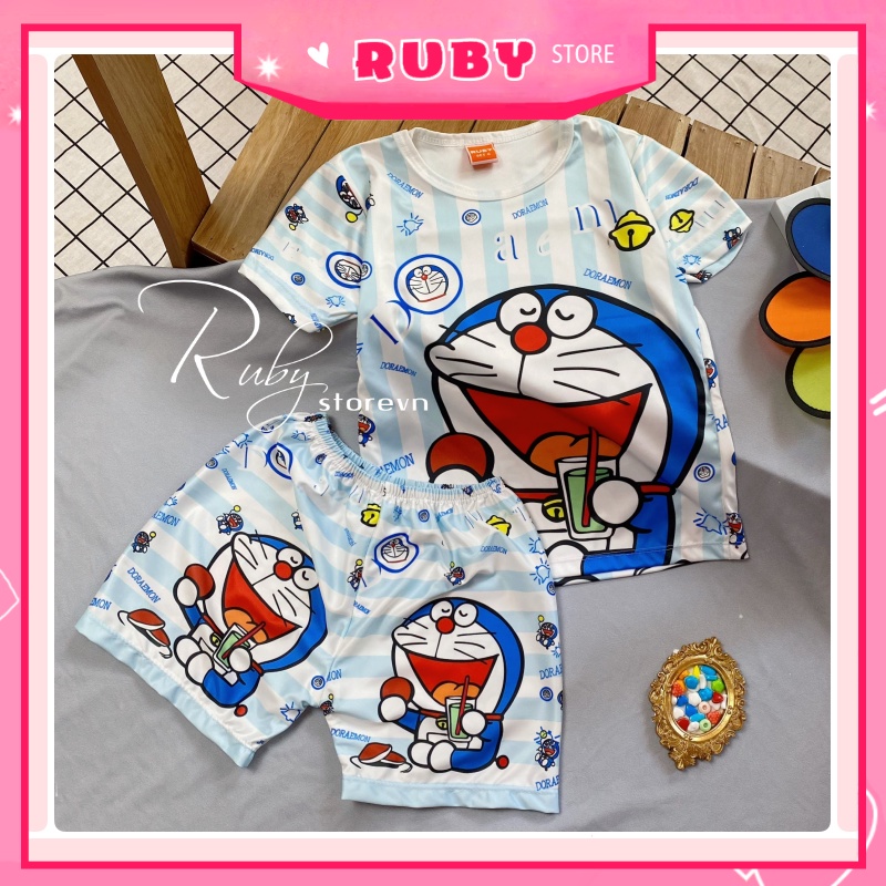 Đồ bộ mặc nhà Unisex ❤ Set hoạt hình Bò Sữa SIÊU RẺ Dưới 46KG chất thun mịn mát  ❤ DBRBD Tổng hợp size m