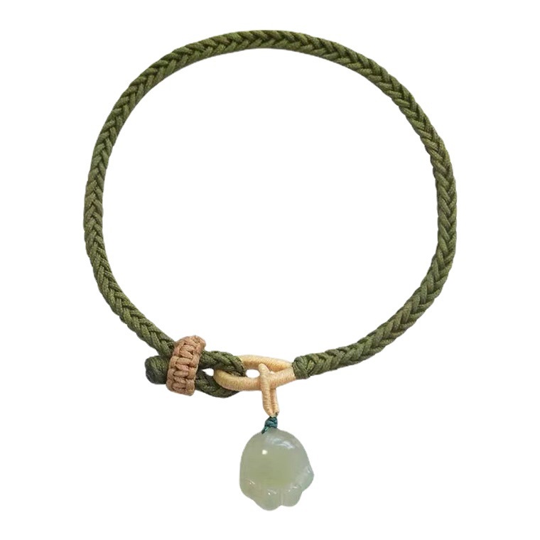 Hàng Mới Về [Hàng Mới Về] Vòng Tay Dây Bện Gắn Mặt Hình Chân Mèo May Mắn Cho Cặp Đôi