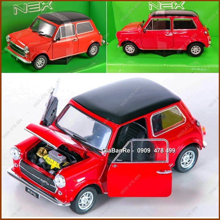 Xe Mô Hình Kim Loại Mini Cooper 1300 Classic - Tỉ Lệ 1:24 - Welly - Vàng - 8410.1