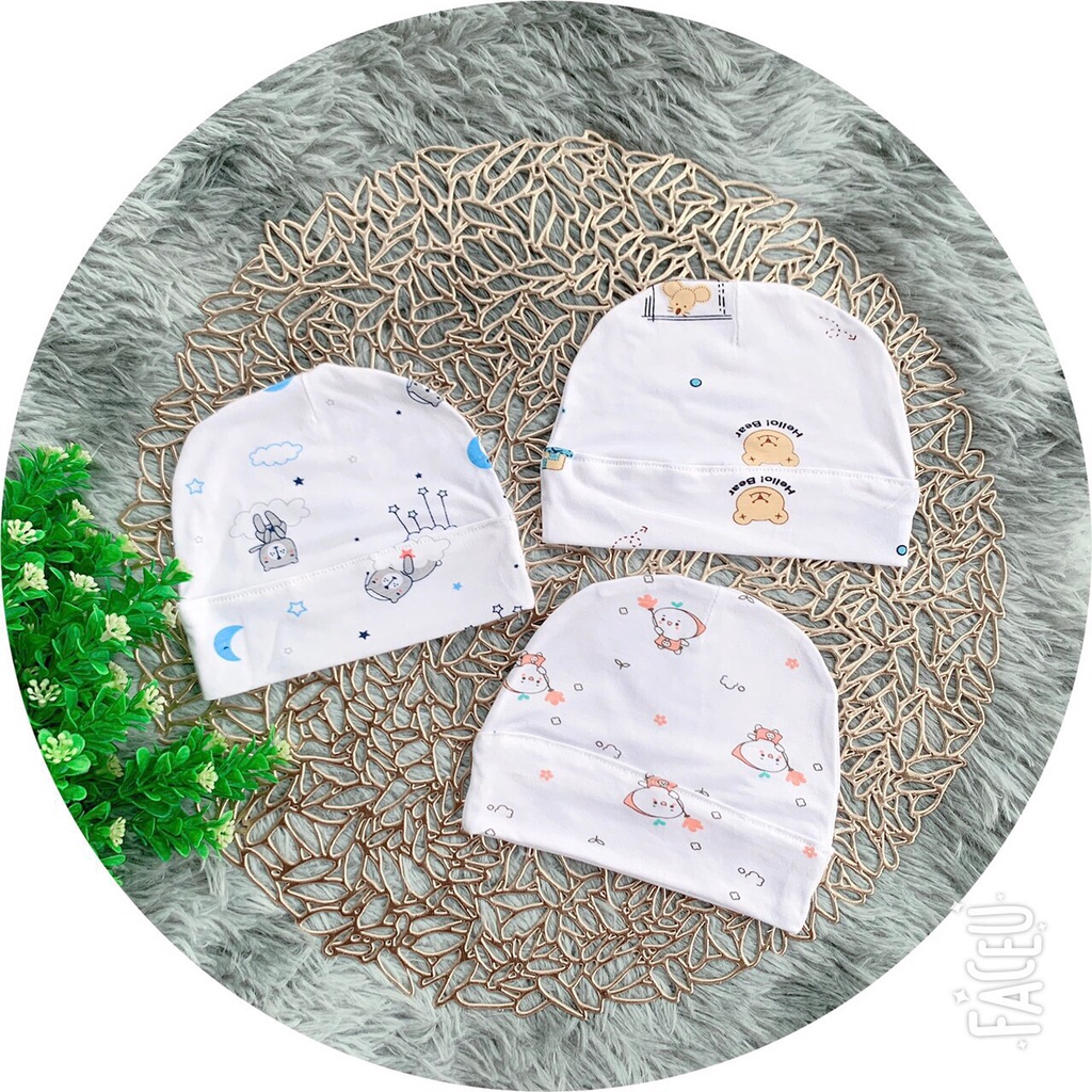 Mũ thun lạnh peptit cho bé sơ sinh  từ 3-6kg
