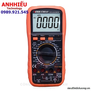 Đồng hồ vạn năng đo điện áp, dòng điện ac/dc, điện trở, tụ điện, tần số, truerms victor vc 9804a+