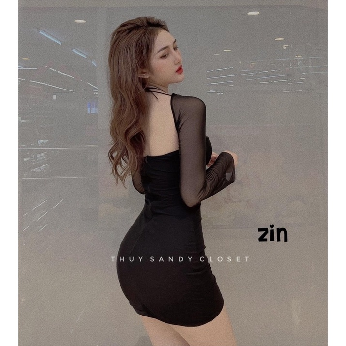 Đầm lưới tay loe