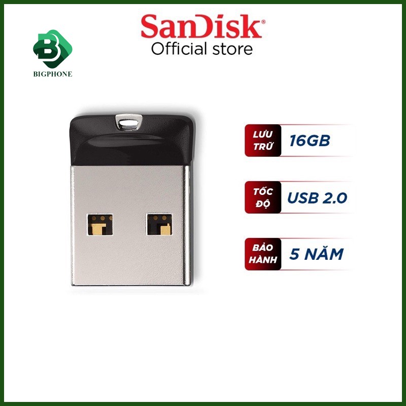 Flash usb CZ33 16Gb Sandisk Chính Hãng