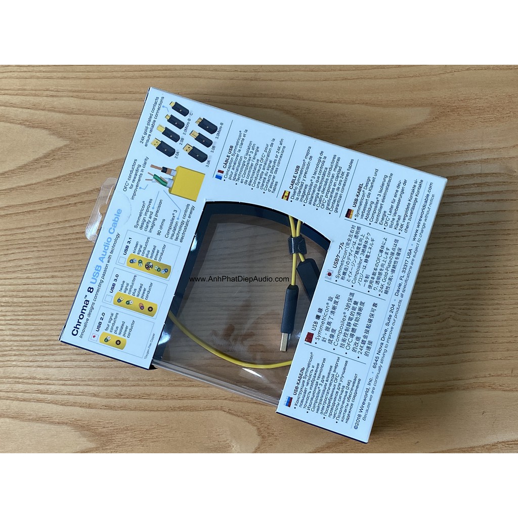 Dây usb WIREWORLD Chroma 8 USB 2.0 A to B Audio Cables