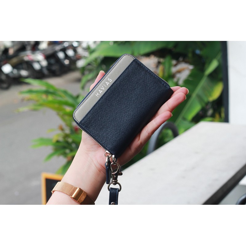 Ví da độc quyền khóa kéo Mini Versa HAVIAS Wallet nhiều màu miễn phí gói quà tặng