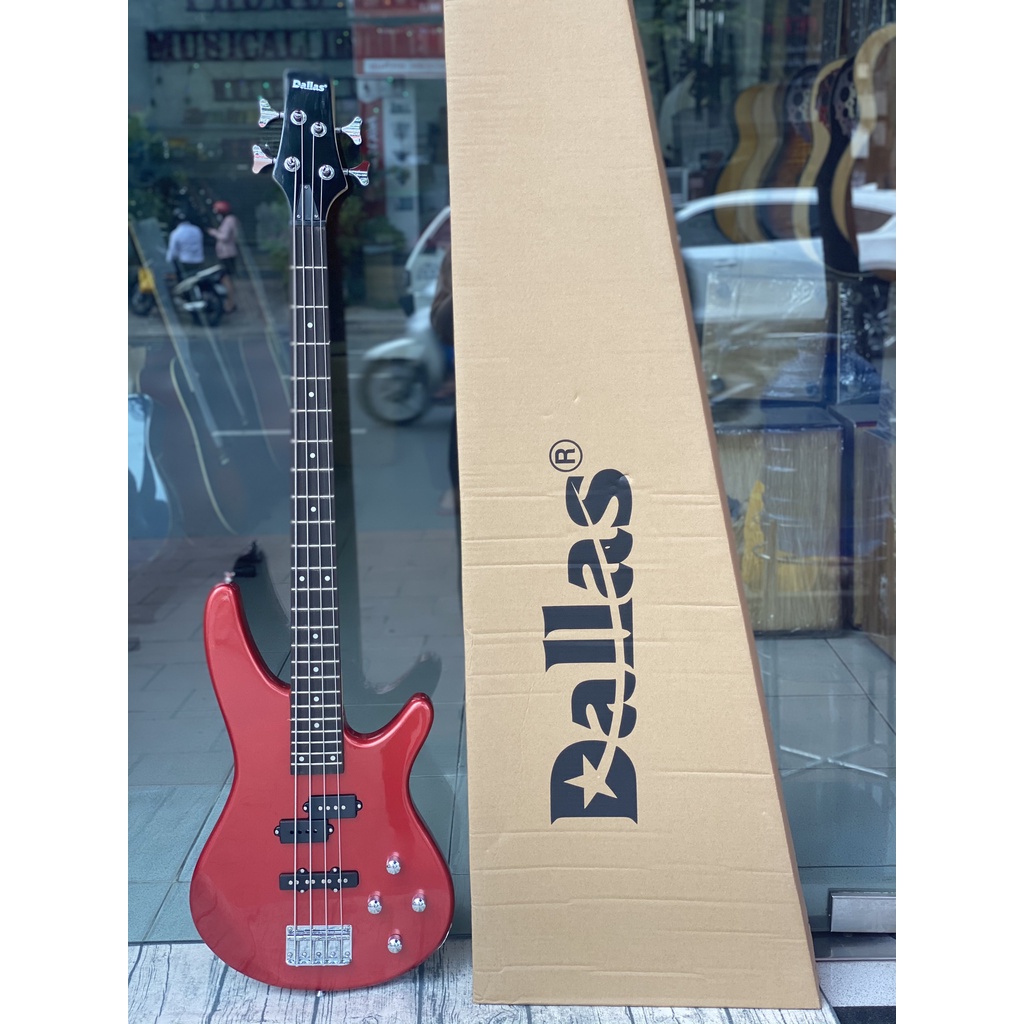 Guitar bass điện Dallas DL-B3 màu đỏ, đen