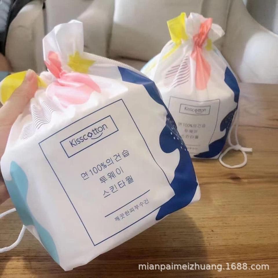Khăn bông tẩy trang khăn mặt dùng 1 lần lau khô lau ướt siêu dai Korea
