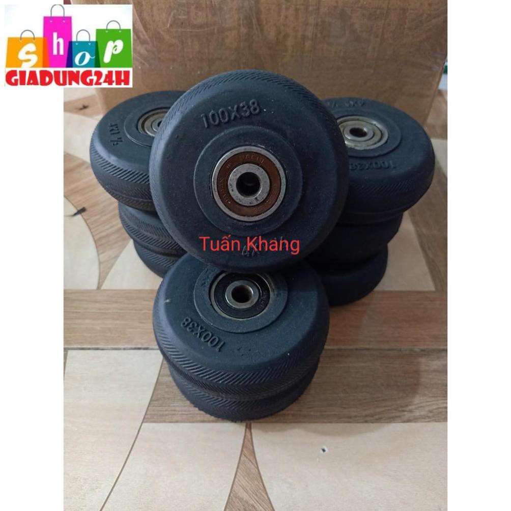 Bánh xe đẩy êm cao su đúc đường kính 100,125mm đã có vòng bi - Giadung24h