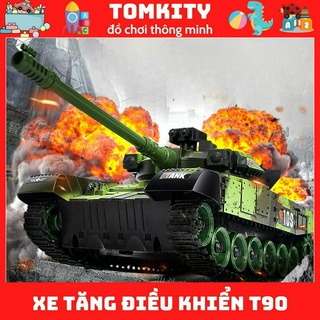 Xe tăng điều khiển từ xa cao cấp kèm pin sạc cho bé, đồ chơi điều khiển từ xa cho bé trai, mô hình xe tăng t90