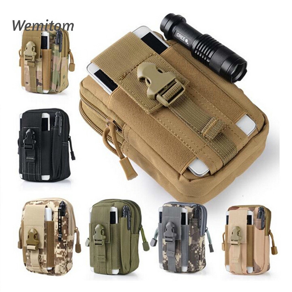 Wemitom  Hunting Bags Belt Waist Bag Military Fanny Pack Outdoor Pouches Flashlight Phone Case Pocket For Iphone 7
