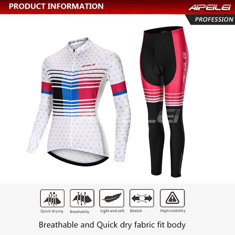 Set Đồ Thể Thao Chạy Xe Đạp Tay Dài Thoải Mái Chất Lượng Cao Cho Nữ