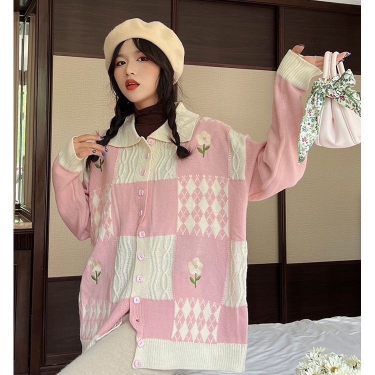 Áo Sweater Dáng Rộng Phong Cách Retro Thời Trang Xuân Thu Dành Cho Nữ