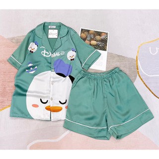 [SIZE 40-55kg] Đồ Bộ Pyjama XINH Quần Đùi lụa Satin