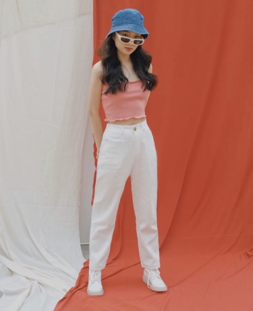 Áo dây basic cuộn biên
