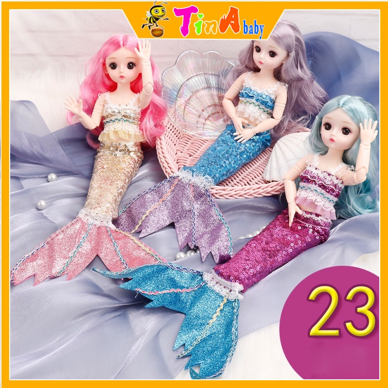 Búp bê nàng tiên cá 30cm có khớp búp bê barbie quà sinh nhật đồ chơi cho bé gái E880