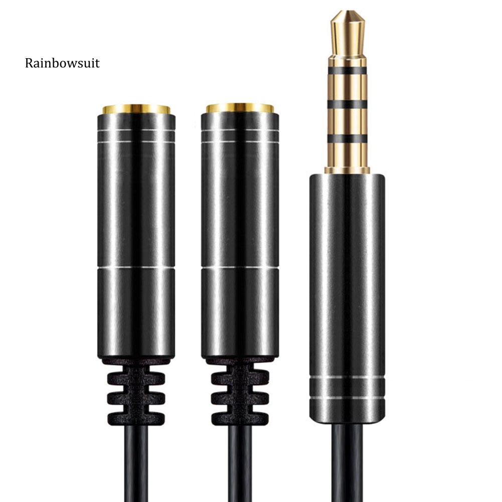 Dây Cáp Chia Âm Thanh Nối 2 Cổng 3.5mm Male Sang 2 Female Aux