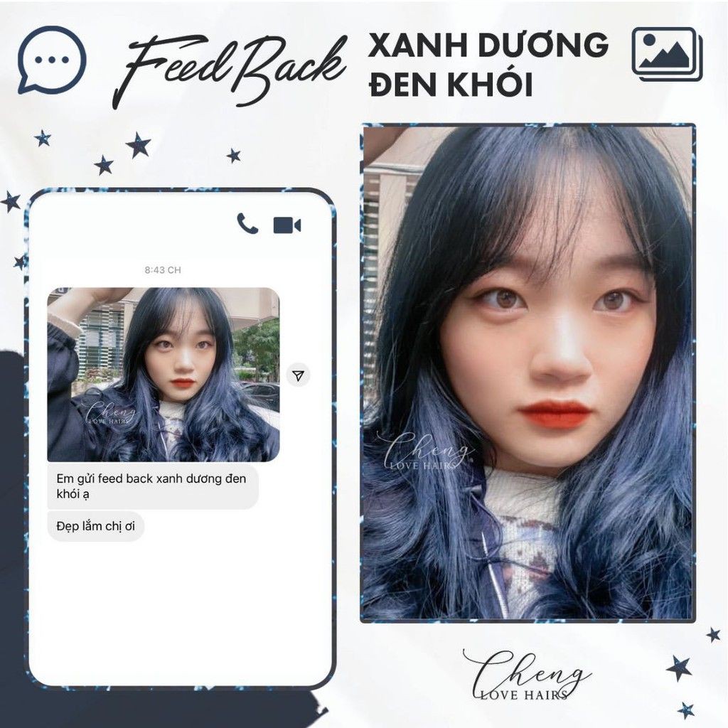 (KHÔNG TẨY) Thuốc nhuộm tóc XANH DƯƠNG ĐEN KHÓI Chenglovehairs, Chengloveshair, Chengloveshairs, Chenglovehair | BigBuy360 - bigbuy360.vn