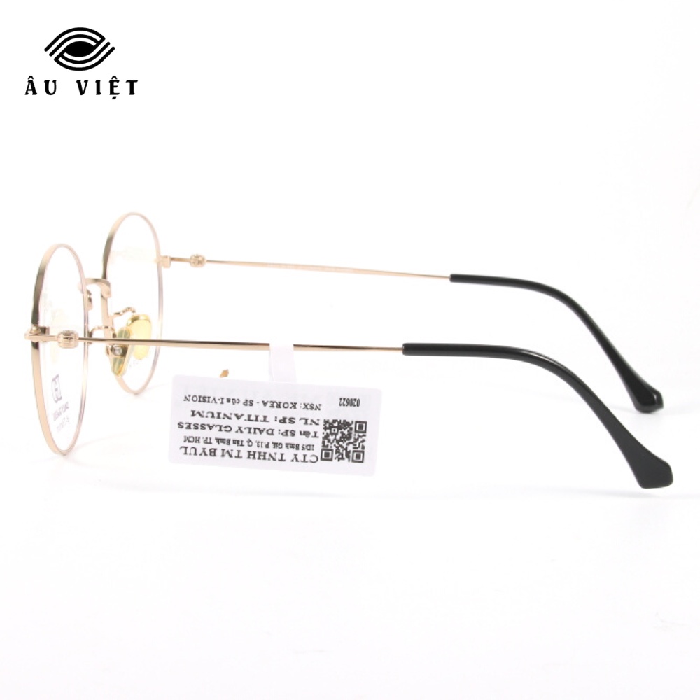 Gọng kính nam nữ kim loại titanium dáng tròn Daily Glasses DGA-9800 màu vàng/bạc Full box
