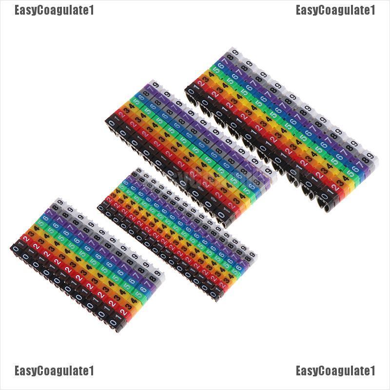 Kẹp đánh dấu nhiều màu dạng chữ C có chữ số dành cho dây cáp điện 1.5/ 2.5/ 4/ 6mm²