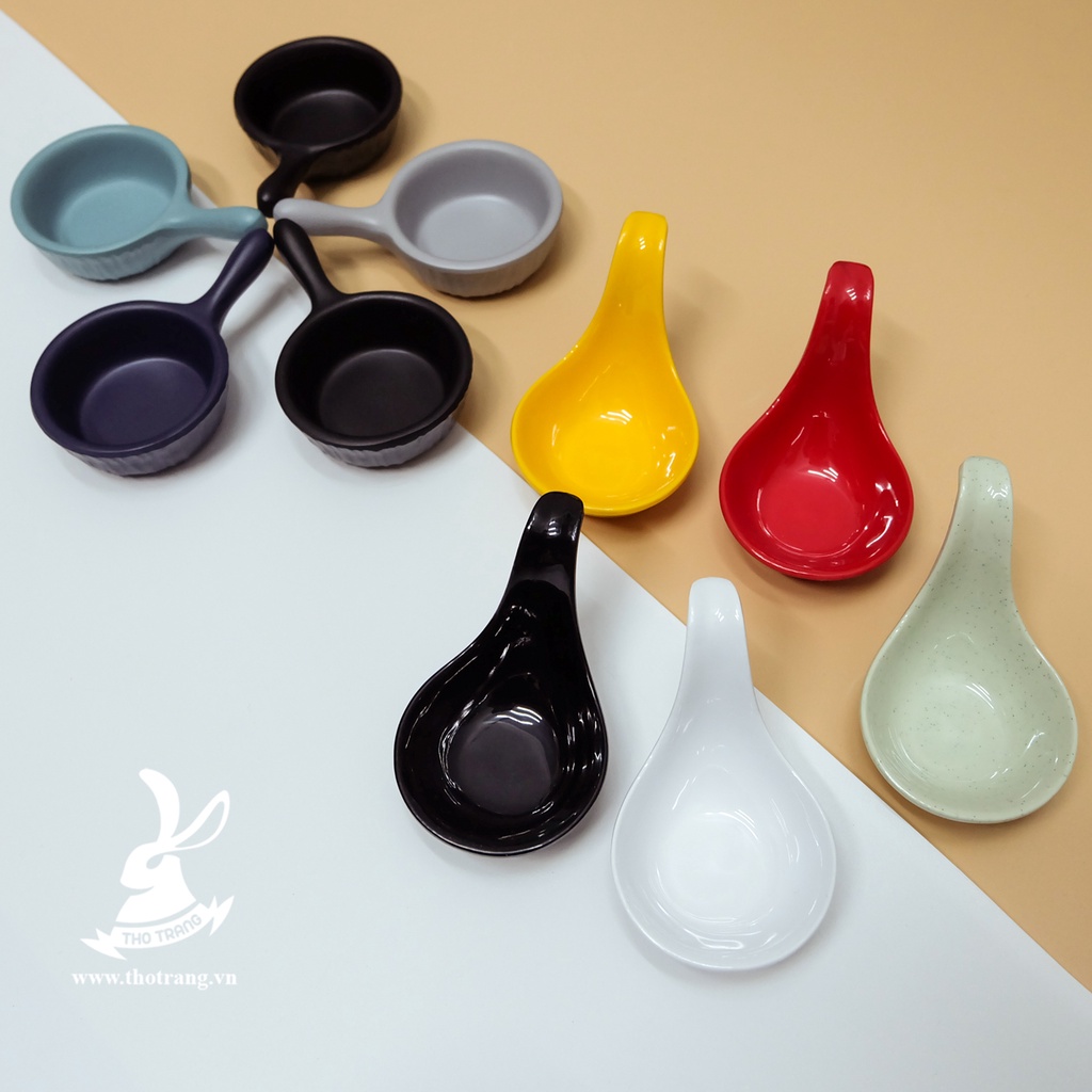Chén decor, chén nhỏ đựng gia vị có tay cầm nhựa Melamine cao cấp | BigBuy360 - bigbuy360.vn