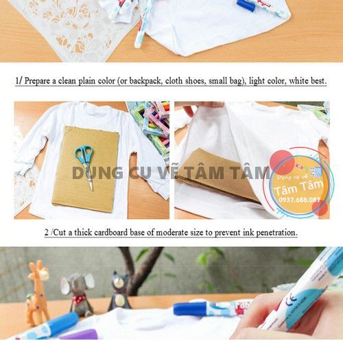 [ TÂM TÂM ]-Bộ Bút Vẽ Vải Không Phai Màu Marvy 560 bộ 6 cây và bộ 12 cây-