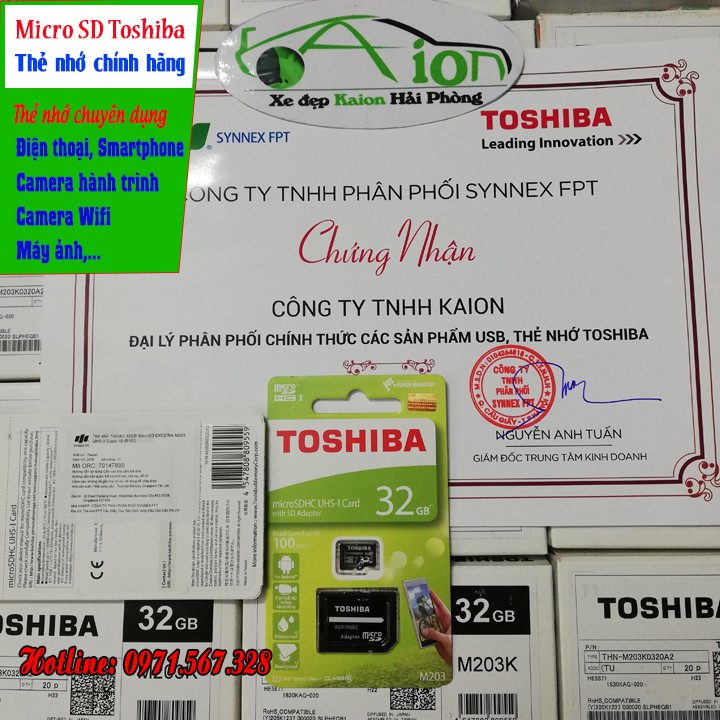 Thẻ Nhớ Toshiba Micro-SD 32GB - chuyên dụng cho Camera Hành Trình, Cam IP, Điện thoại | Thẻ Nhớ MSD32GB - Chính Hãng