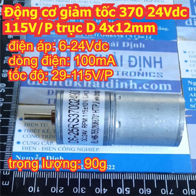 Động cơ giảm tốc 370 24Vdc 115V/P trục D 4x13mm kde7338