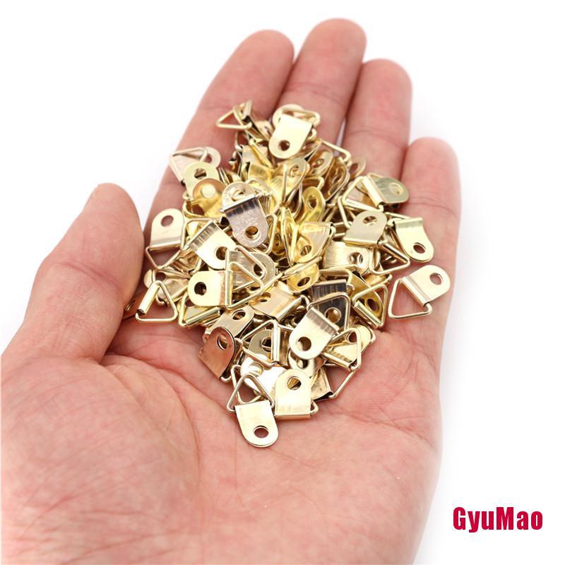 Set 100 Móc Treo Khung Ảnh Hình Tam Giác Mini Màu Vàng 10x20mm Tiện Dụng