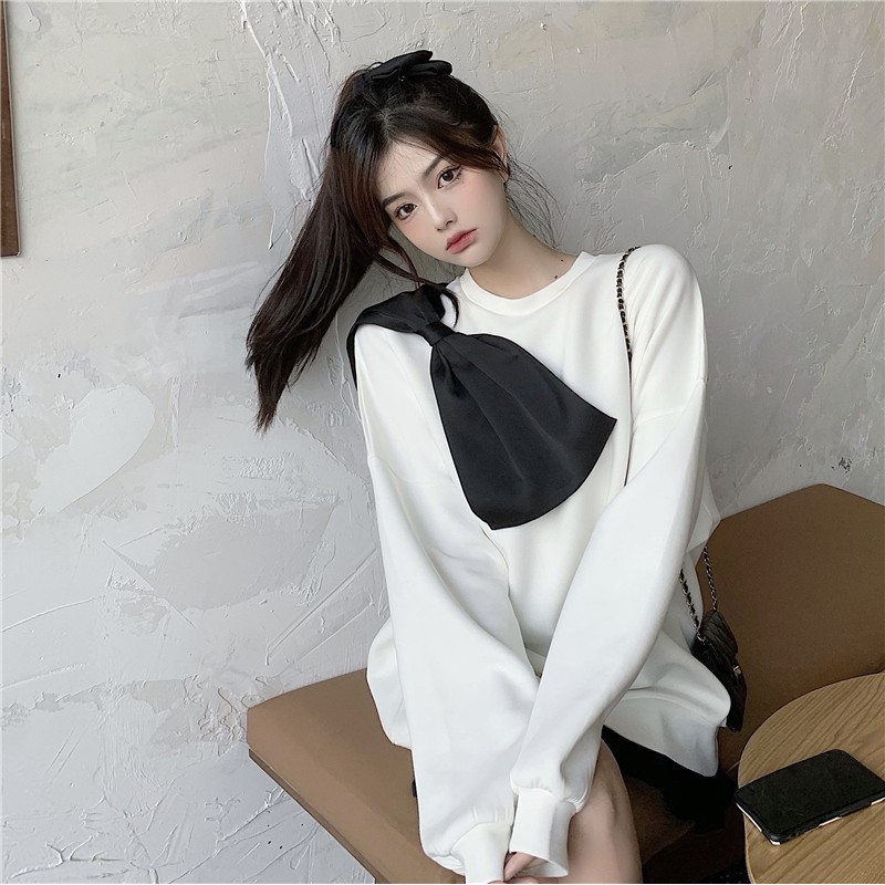 ÁO HOODIE NƠ THU ĐÔNG THỜI TRANG NỮ - EMILYSHOP