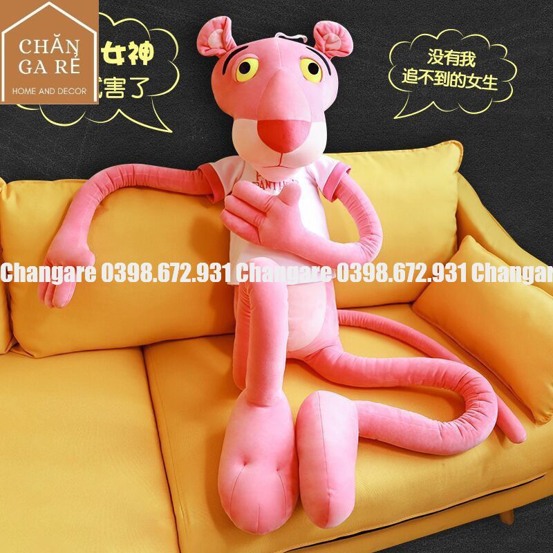 Gấu bông báo Hồng Pink Panther đáng yêu size 60cm 80cm 1m 1m3 1m6 1m8