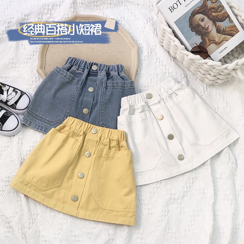 Chân Váy Ngắn Cotton Denim Eo Vừa Eo Co Giãn Màu Trắng Đẹp Cỡ Vừa Cho Bé Gái Sơ Sinh Giá Rẻ