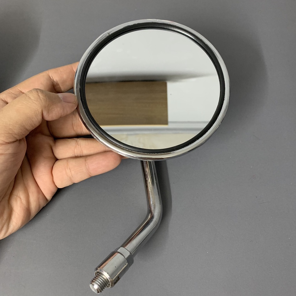 Kính chiếu hậu kiểu Moto si inox, sáng bóng - bền chắc, chân 10 ly, phù hợp mọi dòng xe  - KT Shop