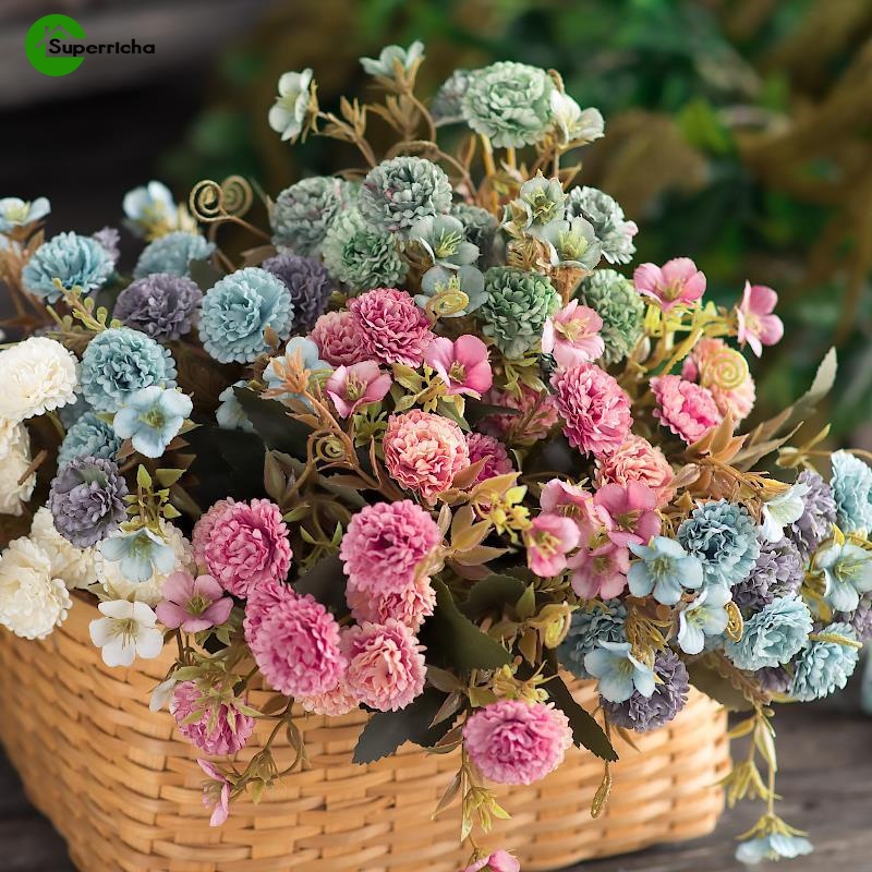 Bó hoa cẩm chướng nhân tạo trang trí nhà cửa/ văn phòng/ sự kiện DIY