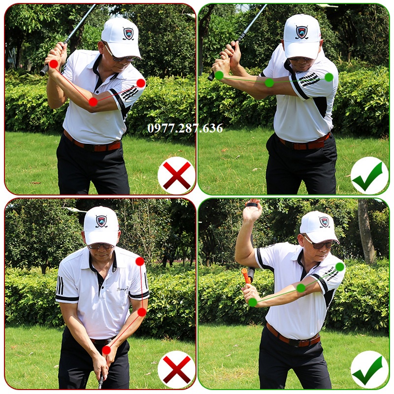 Dụng cụ tập Swing golf chỉnh tư thế lưng cách nắm gậy kỹ thuật đúng chính xác DC002