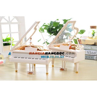 [CỠ LỚN 21x19x11.5cm, ĐÈN LED] Hộp nhạc piano vũ công cỡ lớn độc đáo & sang trọng