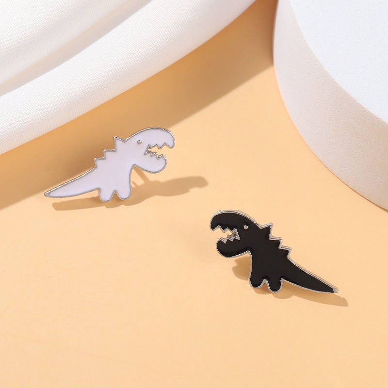 Trâm Cài Áo Hình Khủng Long Trắng Đen Đáng Yêu