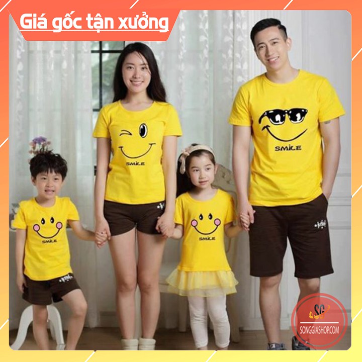 Áo Gia Đình - THUN COTTON - Màu Vàng GD299VD2 Áo thun giá sỉ