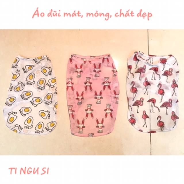 Áo cho Chó Mèo - áo đũi mát chất đẹp mùa hè
