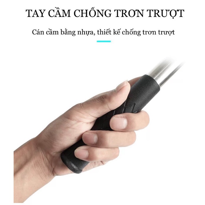 Vợt Cá inox 2m1 Mặt vợt 40cm sâu 50cm