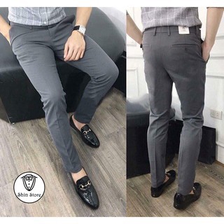 Quần âu nam ống côn hàn quốc - màu xám - giá rẻ - sale toàn bộ