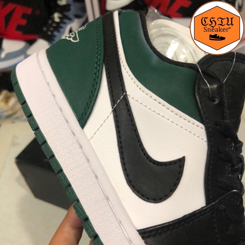 Giày Sneaker nam nữ Jordan cổ thấp xanh lá Green black phiên bản caocấp giày nam nữ jd1 cổ thấp xanh lá