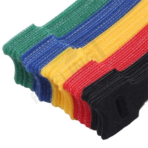 ❤️ Bộ 10 Dây Quấn Dây Cáp / Tai Nghe / Điện Thoại Bằng Nilon Hai Mặt Có Thể Tái Sử Dụng