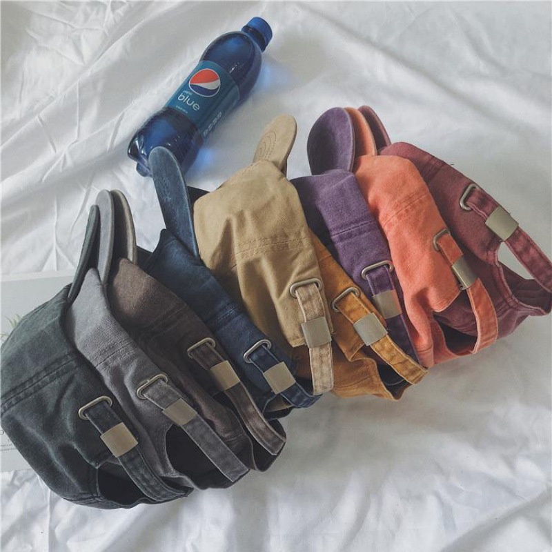 Mũ lưỡi trai denim thêu chữ phong cách Hàn Quốc