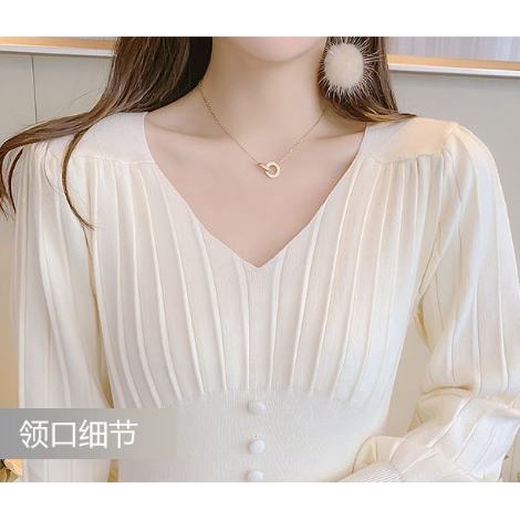 Đầm sweater dáng dài thời trang thu đông Pháp mới 2022