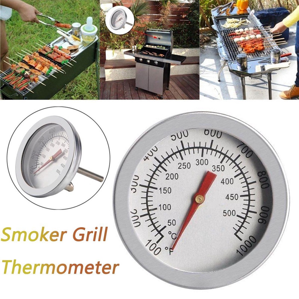 Nhiệt Kế Đo Nhiệt Độ Lò Nướng BBQ Bằng Thép Không Gỉ