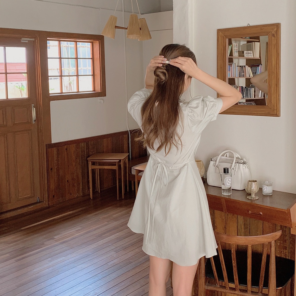 Đầm SUXI dáng chữ A tay ngắn đơn giản thời trang mùa hè sành điệu cho nữ