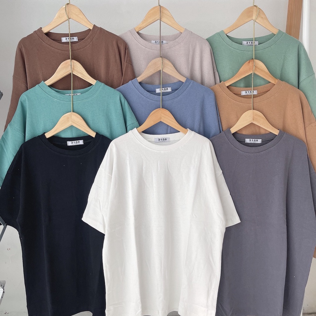 Áo phông tay lỡ form rộng nam nữ TRƠN áo thun tay lỡ cotton khô 3158 BASIC TEE Unisex Streetwear | BigBuy360 - bigbuy360.vn