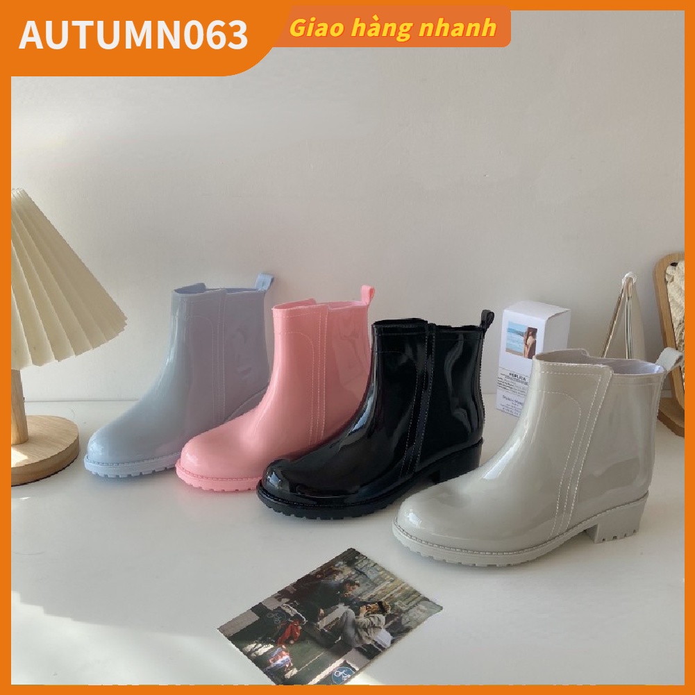 Phụ nữ Giày đi mưa Ngắn không thấm nước Thời trang Thanh lịch Vườn Ngoài trời làm Autumn063