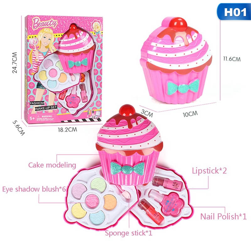 (Hàng Mới Về) Bộ Đồ Chơi Trang Điểm Hình Bánh Cupcake Xinh Xắn Cho Bé