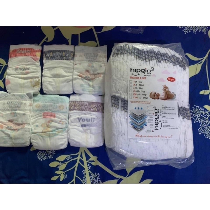 100 bỉm dán hipgig size M L XL XXL XXXL 100 miếngp